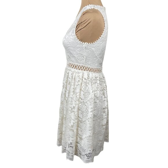 Altar'd State Fit & Flare Dress Cut Out Lace Size S Small Creamy White - Picture 2 of 9